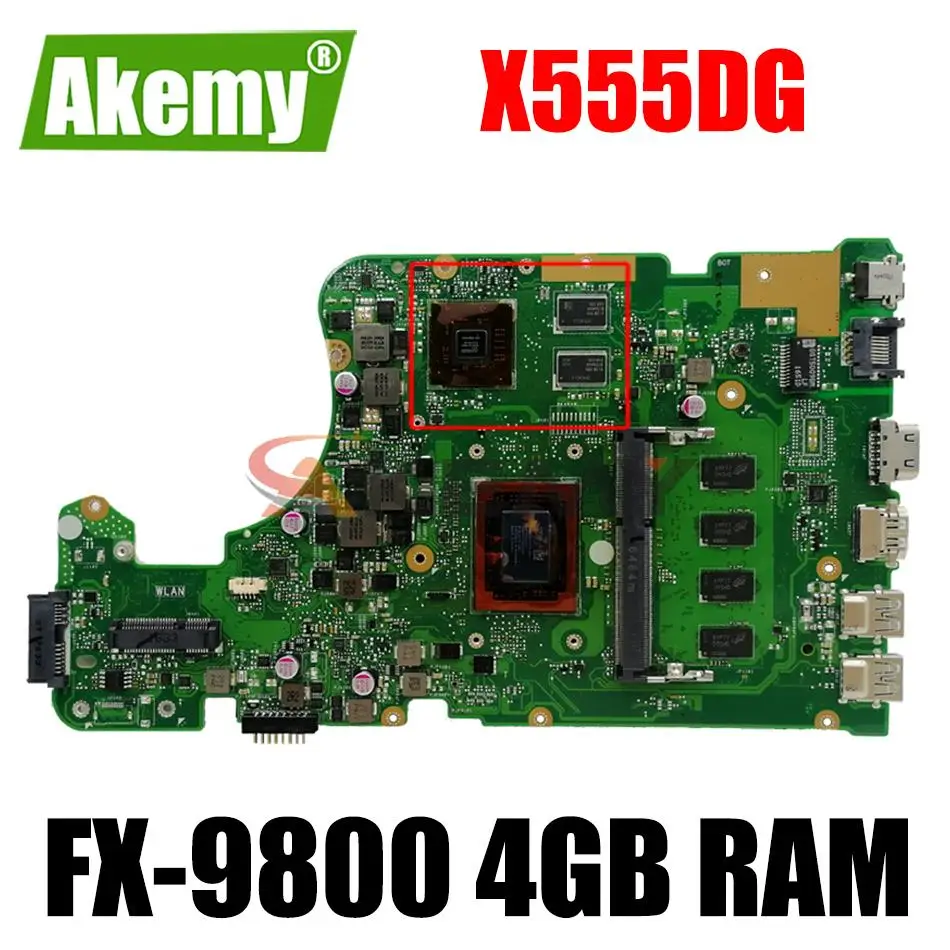 Материнская плата для ноутбука X555DG с FX-9800 4 Гб ОЗУ Asus X555YI X555D A555D X555Y материнская
