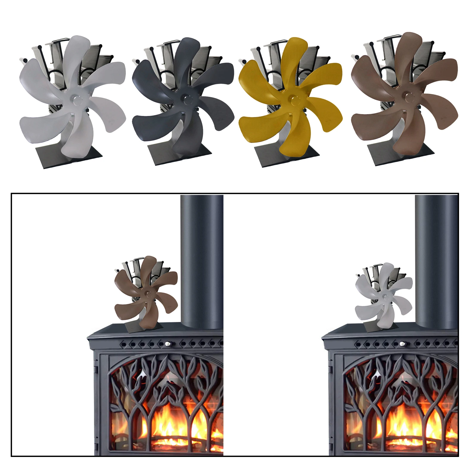 Upgraded 6 Blade Fireplace Fan Heat Powered Stove Fan for Wood/Log Burner/Fireplace Eco and Efficient Heat Distribution Fan
Upgraded 6 Blade Fireplace Fan Heat Powered Stove Fan for Wood/Log Burner/Fireplace Eco and Efficient Heat Distribution Fan