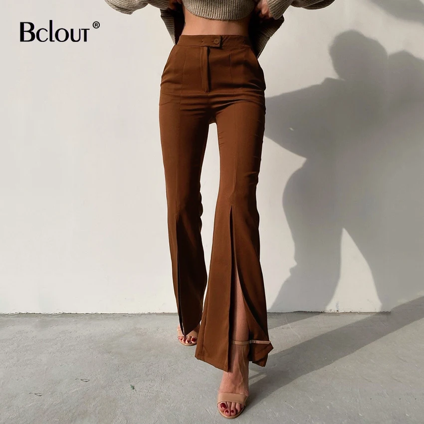 Bclout Elegant Slim Slit Flare Pants Women Solid Elastic High Waist Office Ladies Trousers Vintage Pleated Long Pants Woman 2022
Bclout Elegant Slim Slit Flare Pants Women Solid Elastic High Waist Office Ladies Trousers Vintage Pleated Long Pants Woman 2022