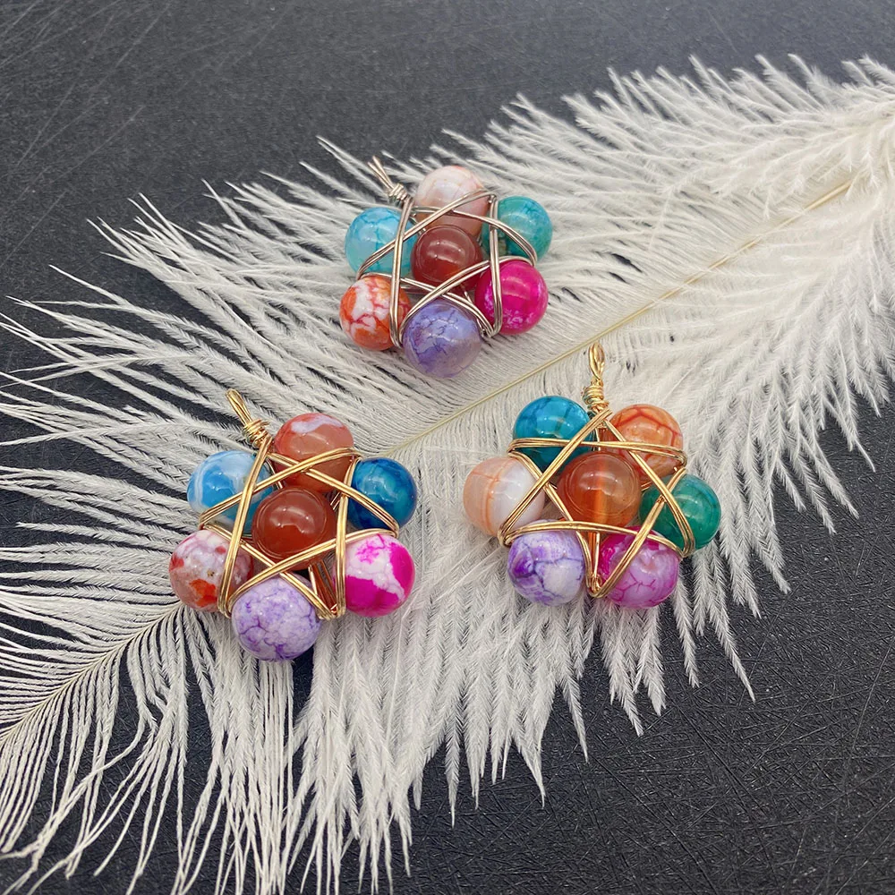 Natural Crystal Colorful Bead Pendant Seven Chakras Handmade Winding Pendant Used in Jewelry Making DIY Necklace Accessories
Natural Crystal Colorful Bead Pendant Seven Chakras Handmade Winding Pendant Used in Jewelry Making DIY Necklace Accessories