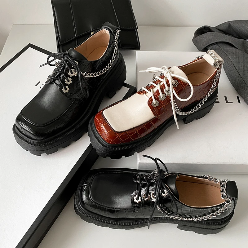Thick Bottom Square Toe Women Shoes Autumn Thick Heels Pumps for Women Lace Up Genuine Leather Shallow Working Basic Shoes Woman
Thick Bottom Square Toe Women Shoes Autumn Thick Heels Pumps for Women Lace Up Genuine Leather Shallow Working Basic Shoes Woman