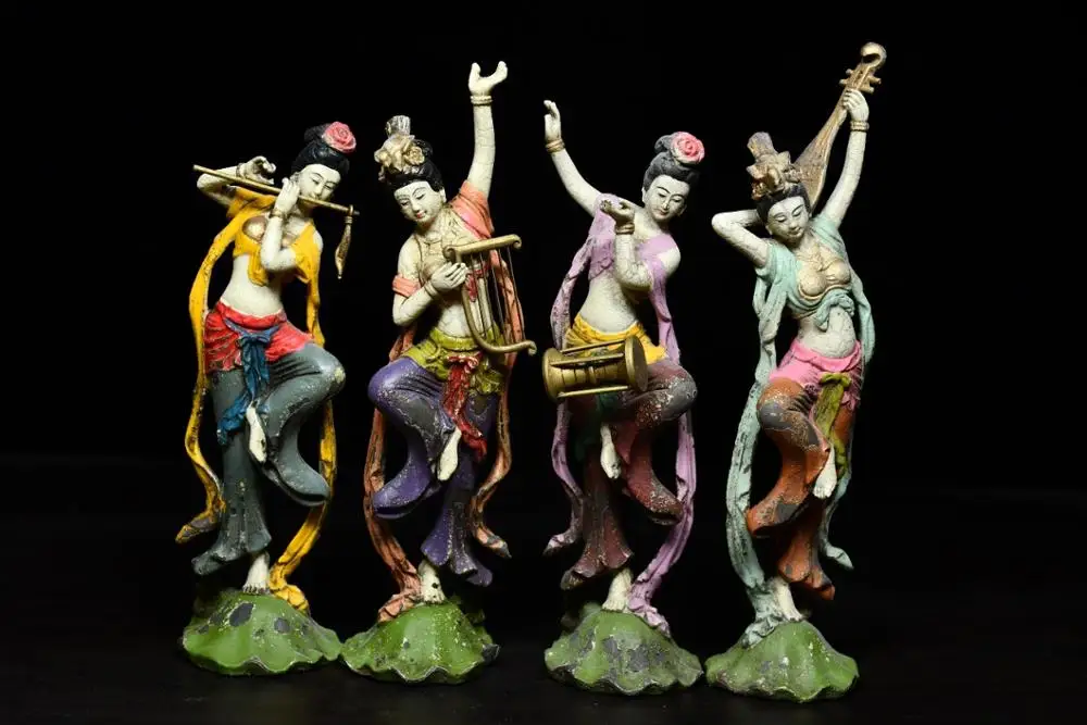 7" China Collection Old Boxwood Painted Four beauties statue Classical beauty representative Four beauties of ancient China
7" China Collection Old Boxwood Painted Four beauties statue Classical beauty representative Four beauties of ancient China