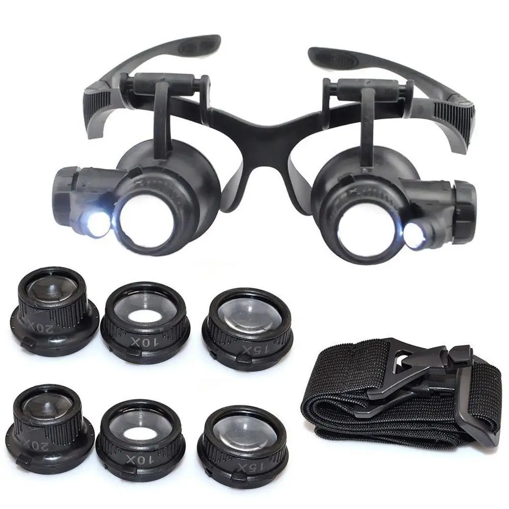 Glasses Magnifier 10/15/20/25X Magnifier Watch Repair Magnifier LED LED Double with Magnifying
Glasses Magnifier 10/15/20/25X Magnifier Watch Repair Magnifier LED LED Double with Magnifying