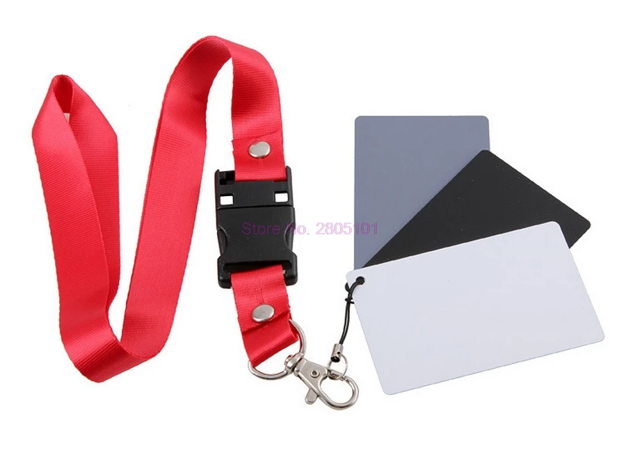 500pcs Digital Camera 3 in 1 Pocket-Size White Black Gray Balance Cards with Neck Strap Rope for Digital Photography Camera
500pcs Digital Camera 3 in 1 Pocket-Size White Black Gray Balance Cards with Neck Strap Rope for Digital Photography Camera