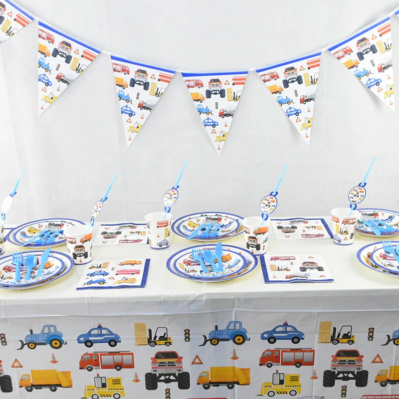 Construction Engineering Vehicles Disposable Tableware Plates Cups Napkins Banner Excavator Vehicle Theme Birthday Party Balloon
Construction Engineering Vehicles Disposable Tableware Plates Cups Napkins Banner Excavator Vehicle Theme Birthday Party Balloon