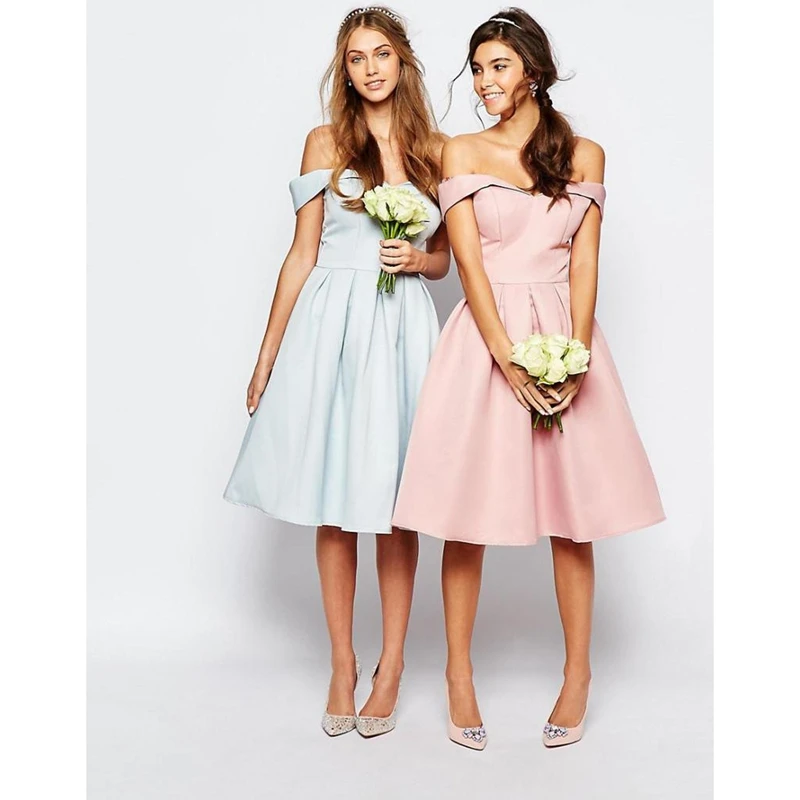 Off the Shoulder Satin Homecoming Dresses Knee Length Short Evening Gowns Pink Robe De Soiree
Off the Shoulder Satin Homecoming Dresses Knee Length Short Evening Gowns Pink Robe De Soiree
