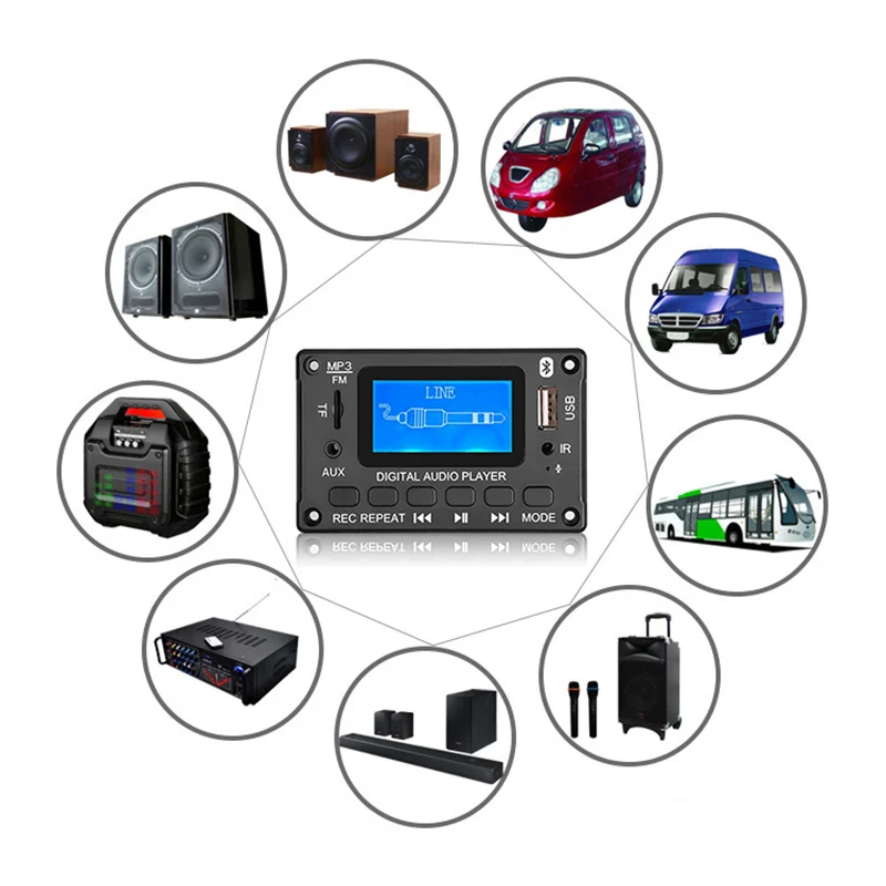 Car Bluetooth MP3 Decoder Board LCD Display MP3 Audio Module Speaker Support FM Radio AUX USB Decoding MP3 Player
Car Bluetooth MP3 Decoder Board LCD Display MP3 Audio Module Speaker Support FM Radio AUX USB Decoding MP3 Player