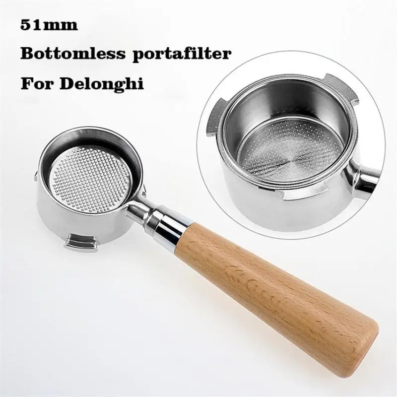 51MM Stainless Steel Bottomless Portafilter Professional Espresso Coffee Machine For Delonghi EC680/EC685 filter Basket Included
51MM Stainless Steel Bottomless Portafilter Professional Espresso Coffee Machine For Delonghi EC680/EC685 filter Basket Included