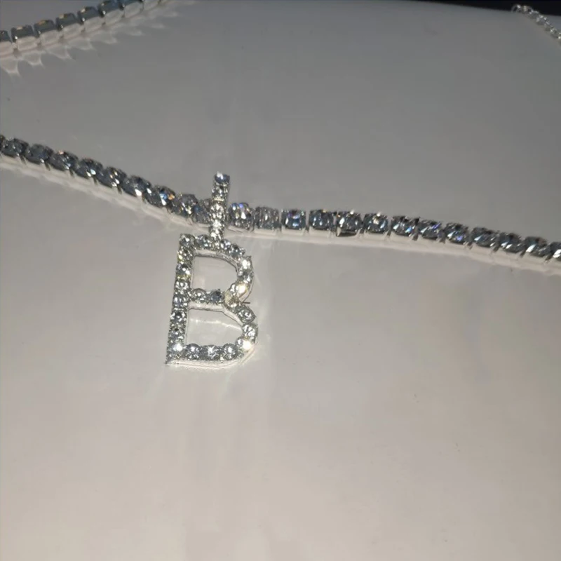 Hot 26 Letter Initial Necklace Silver Color Tennis Chain Choker for Women Statement Bling Crystal Alphabet Necklace Jewelry
Hot 26 Letter Initial Necklace Silver Color Tennis Chain Choker for Women Statement Bling Crystal Alphabet Necklace Jewelry