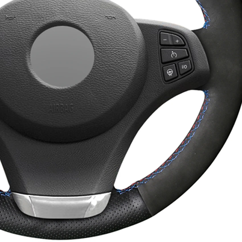 LQTENLEO Hand-stitched Car Steering Wheel Cover Black Genuine Leather Suede For BMW E83 X3 2003-2010 E53 X5 2000-2006
LQTENLEO Hand-stitched Car Steering Wheel Cover Black Genuine Leather Suede For BMW E83 X3 2003-2010 E53 X5 2000-2006