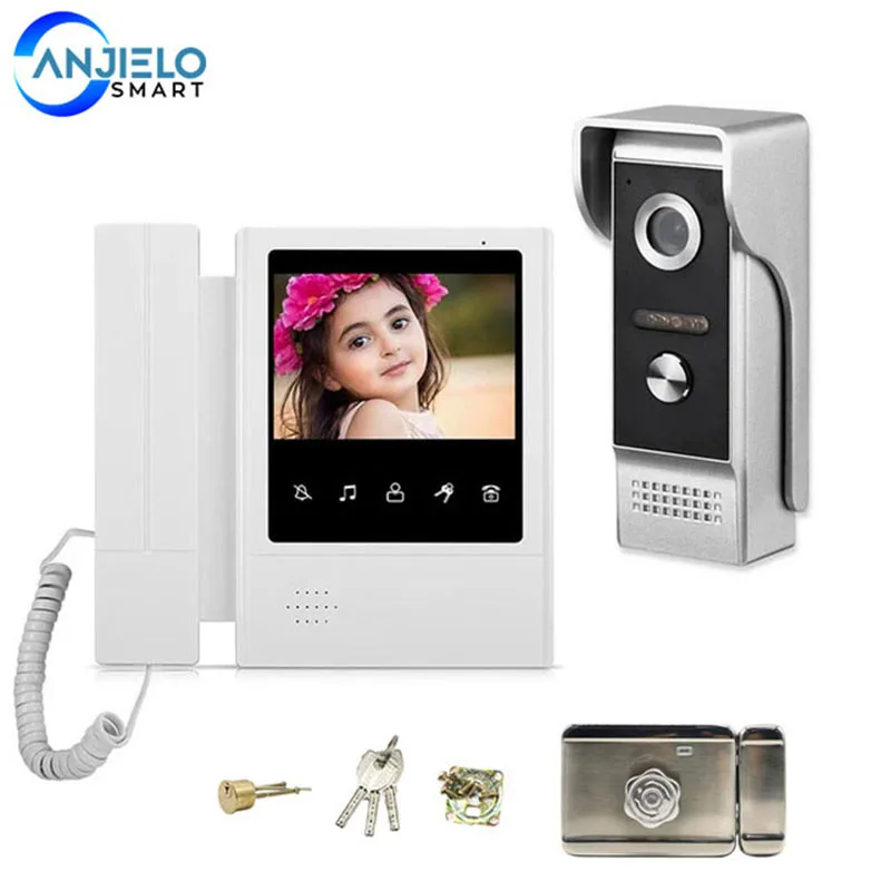 4.3 inch Wired Video Door Phone System Visual Intercom Doorbell with Electronic locks for Home Surveillance
4.3 inch Wired Video Door Phone System Visual Intercom Doorbell with Electronic locks for Home Surveillance