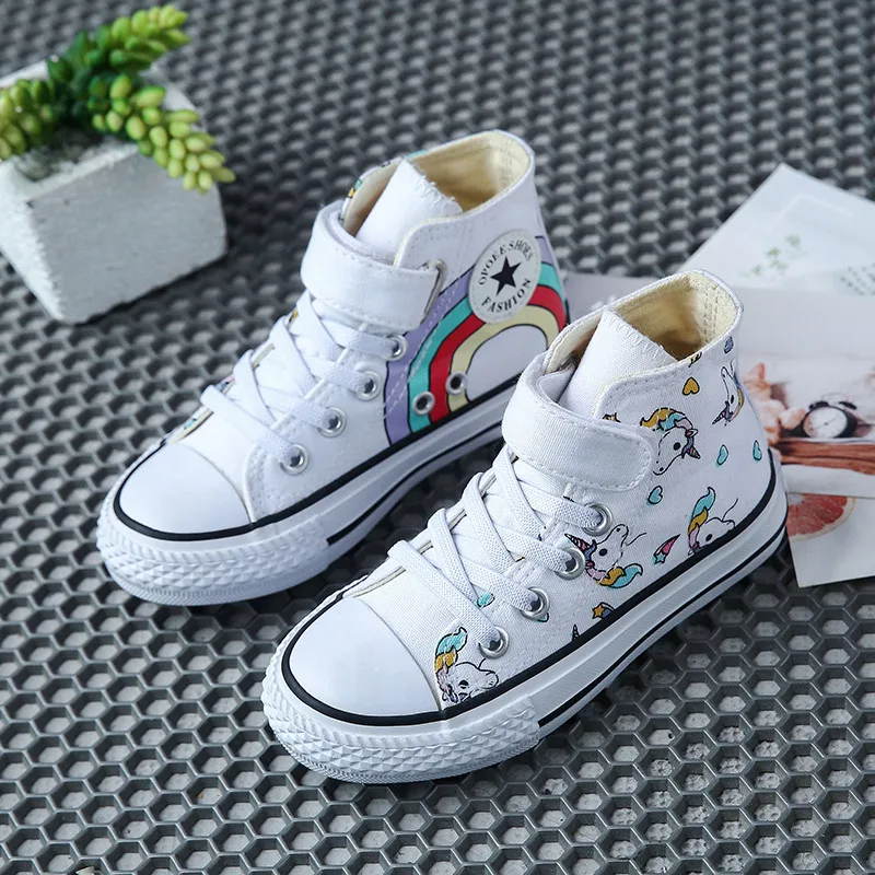 Children Canvas Shoes Cartoon Unicorn Graffiti Girls Boys Sneakers Rainbow Print Boys Casual Shoes Comfortable Kids Flats Shoes
Children Canvas Shoes Cartoon Unicorn Graffiti Girls Boys Sneakers Rainbow Print Boys Casual Shoes Comfortable Kids Flats Shoes