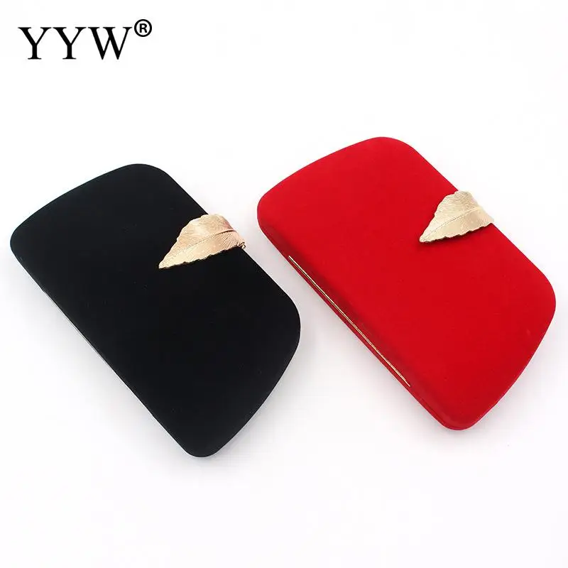 

Smooth Solid Velour Wedding Bridal Party Purse Clutch Bag with Metal Leaf Clasp New Arrival Exquisitely Women's Clutch Bag 2021