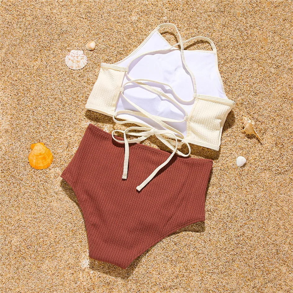High bikini 2021 high-neck women's bathing suit bikini all women's swimming pool wear for swimsuit women