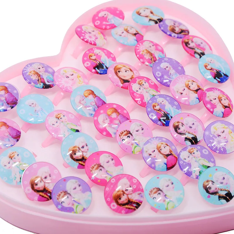 36 шт./лот Disney мультфильм Холодное сердце Детское кольцо коробка для девочек