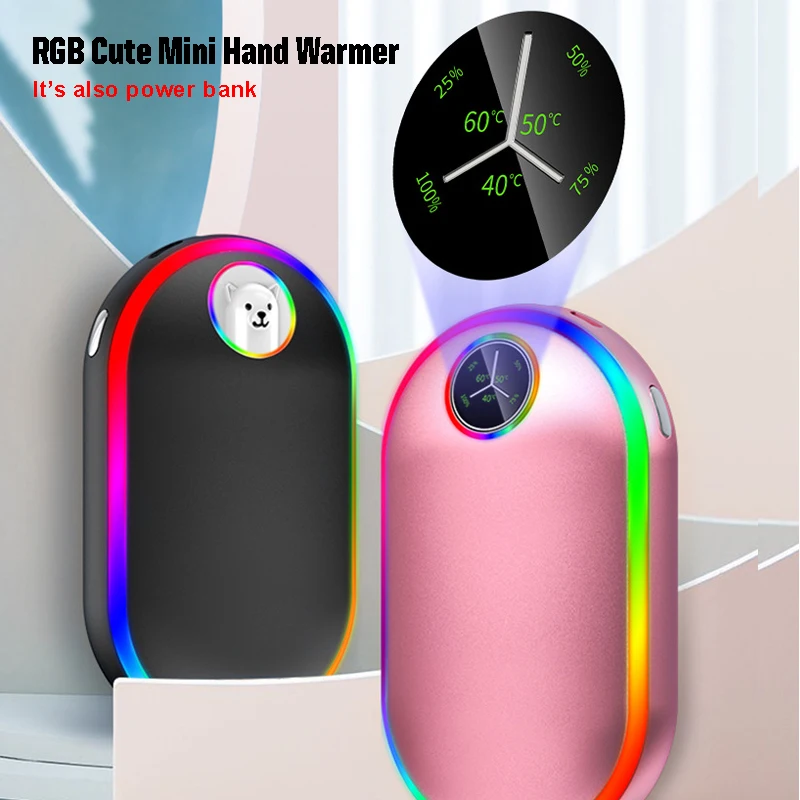 10000mah RGB Hand Warmer Rechargeable USB Power Bank Electric Portable Pocket Hand Warmer LED Digital Display Mini Hand Warmer
10000mah RGB Hand Warmer Rechargeable USB Power Bank Electric Portable Pocket Hand Warmer LED Digital Display Mini Hand Warmer