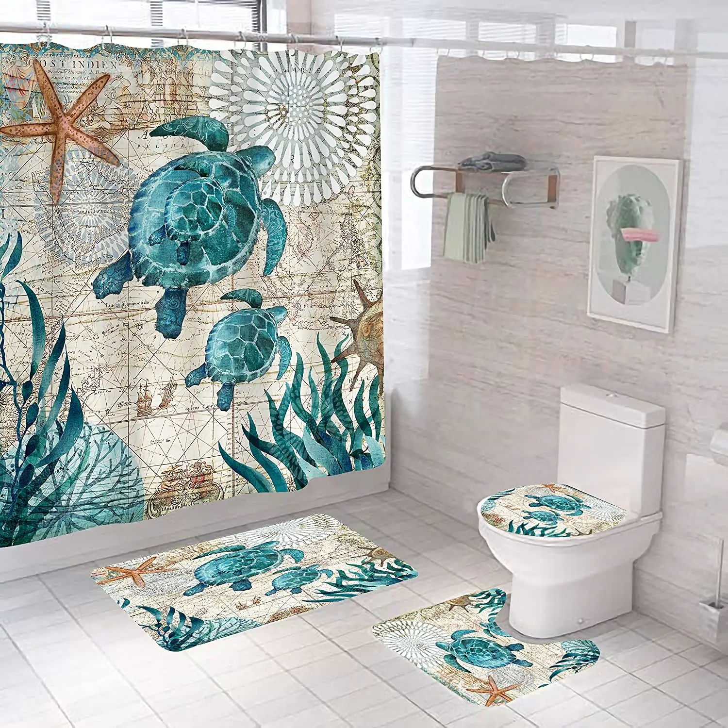 Nautical Blue Sea Bathroom Sets With Shower Curtain And Rugs Ocean Turtle Shower Curtain Sets Bath Mat Set Bathroom Decor
Nautical Blue Sea Bathroom Sets With Shower Curtain And Rugs Ocean Turtle Shower Curtain Sets Bath Mat Set Bathroom Decor