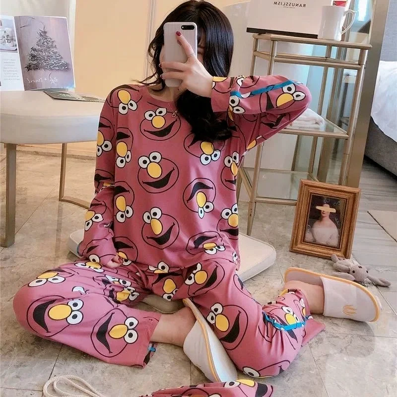 Autumn Long Sleeve Sleepwear Pajamas for Women Cartoon Nightie 2 Piece Set Home Clothes Plus Size Lingere Home Tops Pajamas
Autumn Long Sleeve Sleepwear Pajamas for Women Cartoon Nightie 2 Piece Set Home Clothes Plus Size Lingere Home Tops Pajamas