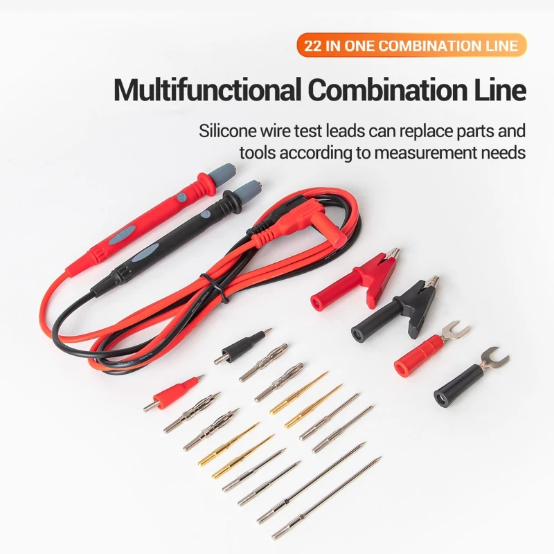 

PT1028 1000V 22PCS/SET Multi-function Multimeter Test leads Kit Universal Replaceable Test Probe Pen Test Cable Wire