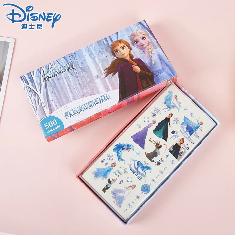 

Disney New girls Frozen elsa Anna Makeup Toys Nail Stickers set snow White Princess Sophia Minnie sticker toys
