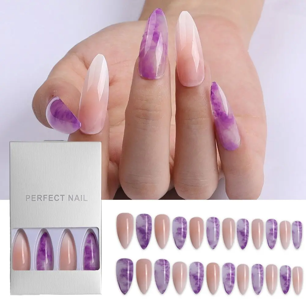 24 Pcs Fashion Purple Long Paragraph Gradient Color Fake Nail Press On False Nails Ombre
24 Pcs Fashion Purple Long Paragraph Gradient Color Fake Nail Press On False Nails Ombre