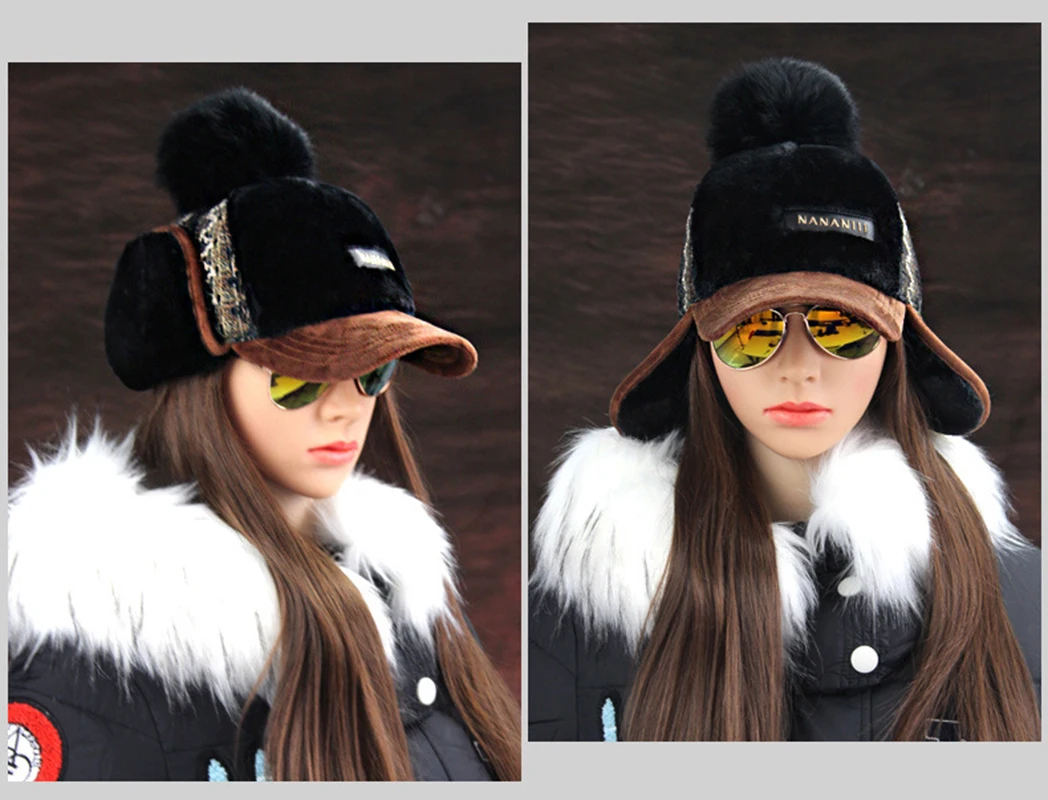 Winter Faux Cashmere Bomber Hat Women Earflap Caps Faux Fur Pompom Snow Hats Adjustable Bohemian Russian Ushanka 
Winter Faux Cashmere Bomber Hat Women Earflap Caps Faux Fur Pompom Snow Hats Adjustable Bohemian Russian Ushanka
