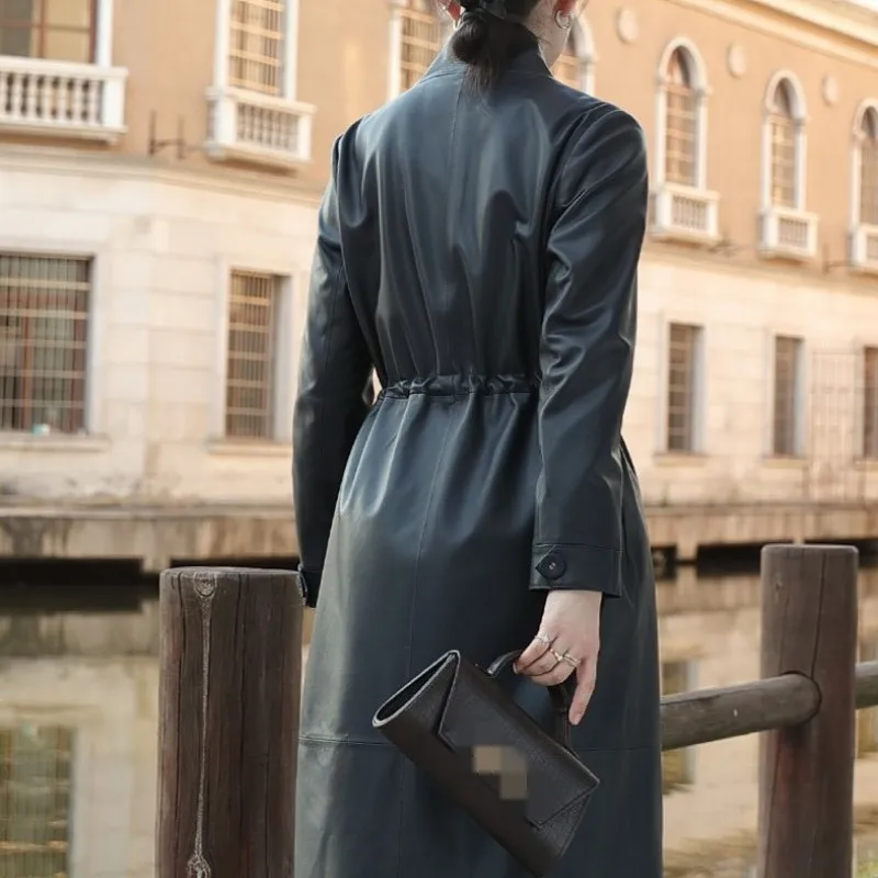 Lady Luxury Office Sheepskin Real Leather Coat Women Mid-Length V-Neck Slim Fit High Waist Lace-Up Brand Jacket Autumn Winter
Lady Luxury Office Sheepskin Real Leather Coat Women Mid-Length V-Neck Slim Fit High Waist Lace-Up Brand Jacket Autumn Winter