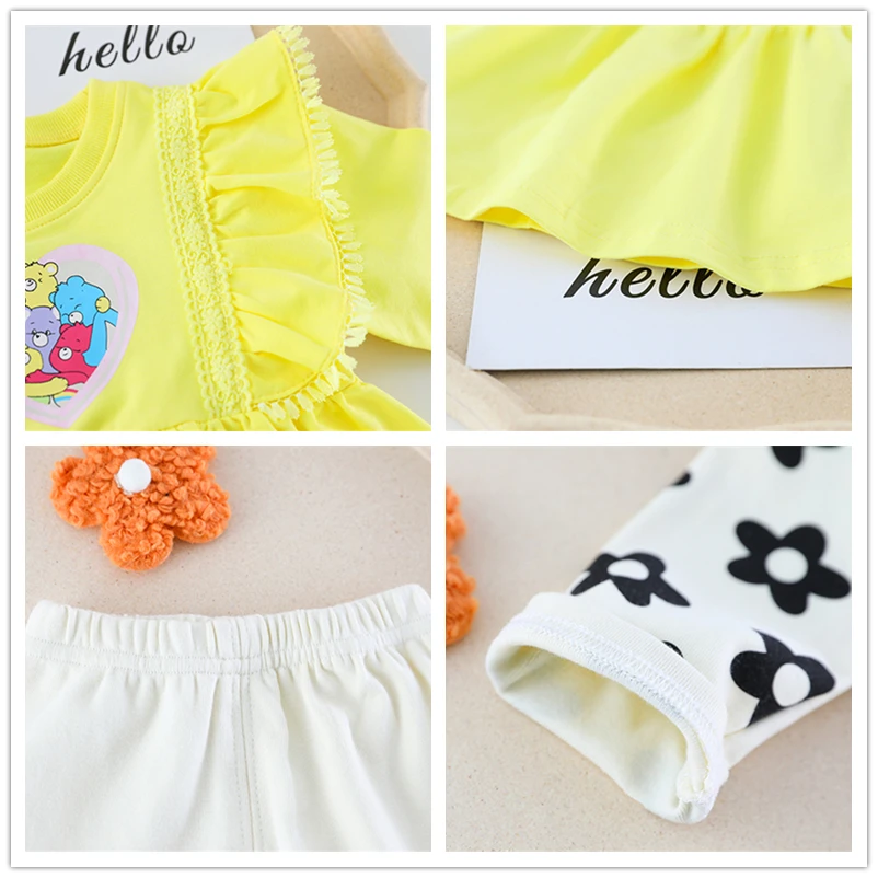 2021 Autumn Baby Girls Clothing Sets Kids Cartoon Lace Long Sleeve T Shirt Flowers Pants Children Casual Clothes Infant Outfit
2021 Autumn Baby Girls Clothing Sets Kids Cartoon Lace Long Sleeve T Shirt Flowers Pants Children Casual Clothes Infant Outfit