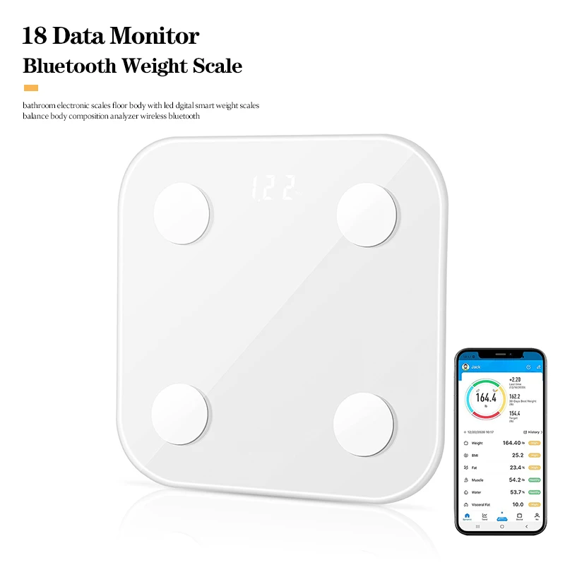 Bluetooth Weight Scale Body Fat Bathroom Scales Fully Sealed High-Precision Pole Piece Digital Scale With Smartphone APP Fitness
Bluetooth Weight Scale Body Fat Bathroom Scales Fully Sealed High-Precision Pole Piece Digital Scale With Smartphone APP Fitness
