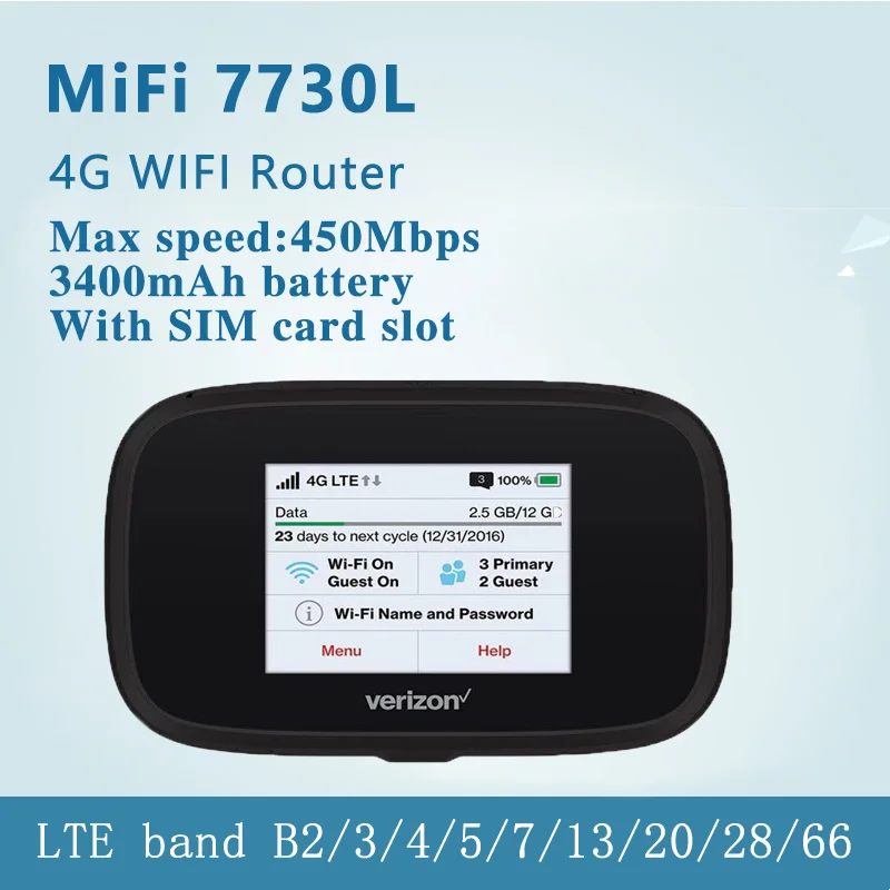 

old and used Novatel mifi 7730l Jetpack MiFi 7730 lte 450mbps router 4g sim card with antenn 2.4” touchscreen 4400mAh battery