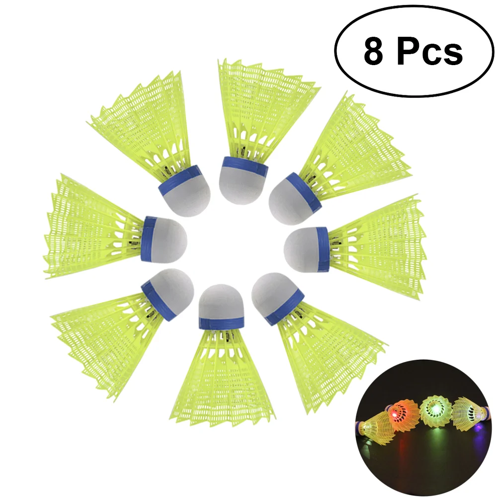 8PCS LED Badminton Shuttlecocks Lighting Birdies Shuttlecock for Indoor Outdoor Sports Activities (Lamplight Color for Random)
8PCS LED Badminton Shuttlecocks Lighting Birdies Shuttlecock for Indoor Outdoor Sports Activities (Lamplight Color for Random)