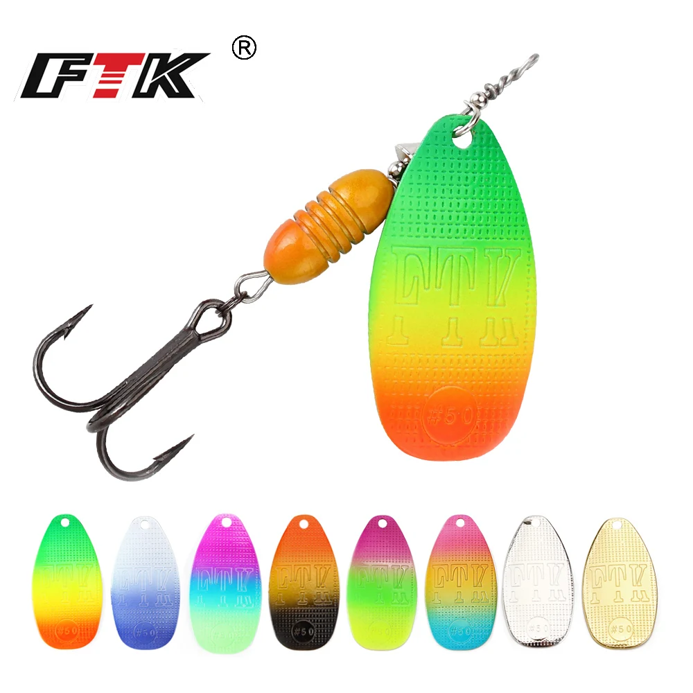 

FTK New Metal Fishing Lure 10.2g 16.9g 18.8g Spinner Bait High Quality Hard Baits Treble Hook Fishing Tackle For Pike