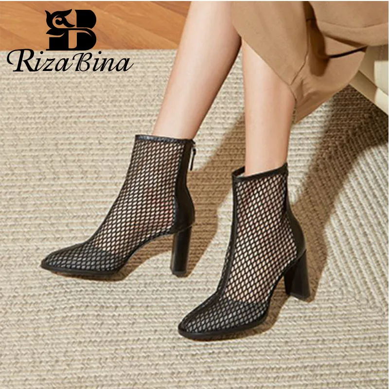 RIZABINA Size 34-42 Women'S Boots Real Leather Zipper Spring Fashion Thick High Heels Shoes For Women Daily Office Footwear
RIZABINA Size 34-42 Women'S Boots Real Leather Zipper Spring Fashion Thick High Heels Shoes For Women Daily Office Footwear
