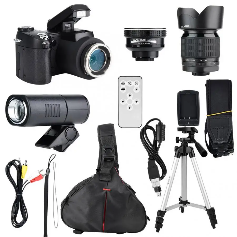 33MP HD Camcorder Camera Wide Angle Lens + 24X Telephoto Lens + LED + Tripod Set camera profissional digital camera
33MP HD Camcorder Camera Wide Angle Lens + 24X Telephoto Lens + LED + Tripod Set camera profissional digital camera