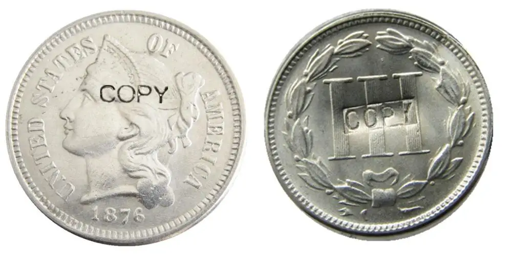 United States 1876 Three Cent Nickel Copy Coins 
United States 1876 Three Cent Nickel Copy Coins
