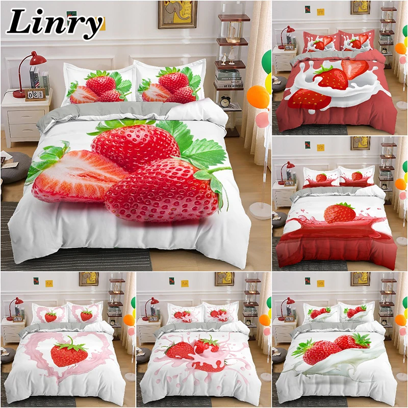 3D Fruit Pattern Bed Cover Twin/Queen/King Size Comforter Strawberry Printed Bedding Set Bedclothes with 1/2PCS Pillowcase
3D Fruit Pattern Bed Cover Twin/Queen/King Size Comforter Strawberry Printed Bedding Set Bedclothes with 1/2PCS Pillowcase