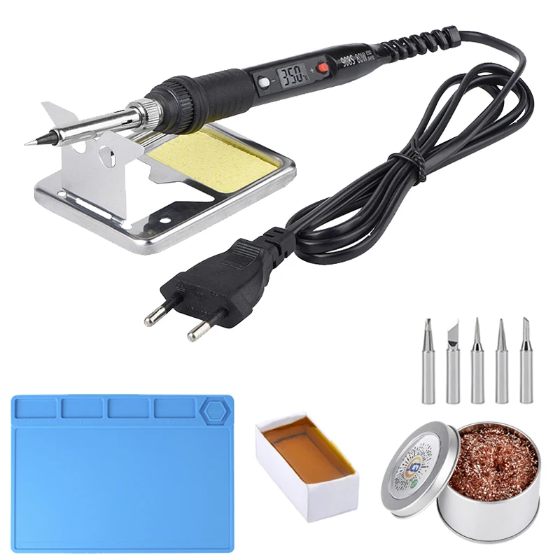 JCD Soldering iron 220V 110V 80W temperature adjustable LCD soldering iron kit tips ESD insulation working Mat soldering station
JCD Soldering iron 220V 110V 80W temperature adjustable LCD soldering iron kit tips ESD insulation working Mat soldering station