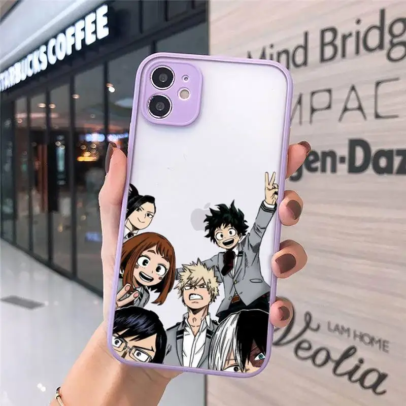 Anime My Hero Academia buko Phone Case For iPhone 12 11 Mini Pro XR XS Max 7 8 Plus X Matte transparent Purple Back Cover
Anime My Hero Academia buko Phone Case For iPhone 12 11 Mini Pro XR XS Max 7 8 Plus X Matte transparent Purple Back Cover