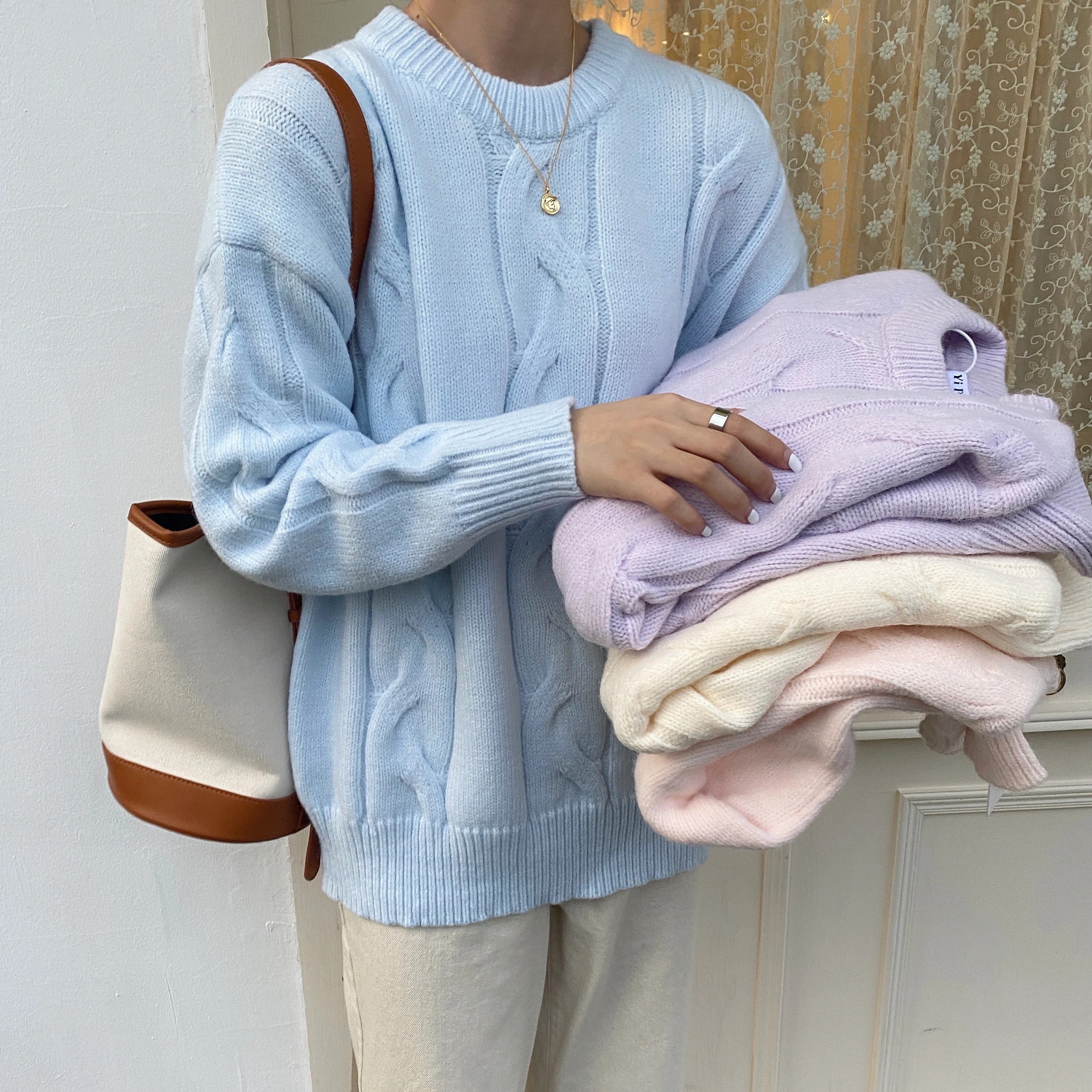 HziriP OL Pullovers 2021 New Autumn Winter Sweater Women Elegant O-neck Solid Long Sleeve Loose Thick Warm Knitted Outwear Tops
HziriP OL Pullovers 2021 New Autumn Winter Sweater Women Elegant O-neck Solid Long Sleeve Loose Thick Warm Knitted Outwear Tops