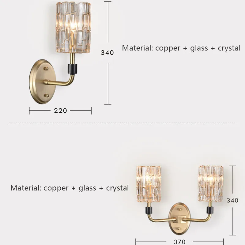 Modern LED Crystal Wall Lamp Copper Wall Sconce Lamps Bedroom Aisle Dining Living Room Bedside Hotel Kitchen Fxtures Wall Lights
Modern LED Crystal Wall Lamp Copper Wall Sconce Lamps Bedroom Aisle Dining Living Room Bedside Hotel Kitchen Fxtures Wall Lights
