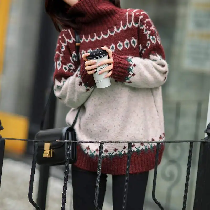 Autumn and winter new lazy wind turtleneck sweater women thick loose net red son series pullover knitted base top
Autumn and winter new lazy wind turtleneck sweater women thick loose net red son series pullover knitted base top