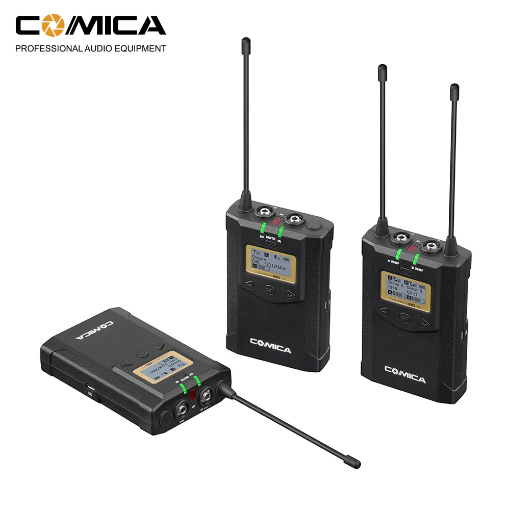

CoMica CVM-WM100 плюс UHF 48-канальный Беспроводной двойной петличный микрофон системы для цифровых зеркальных камер для цифровой зеркальной камеры ...