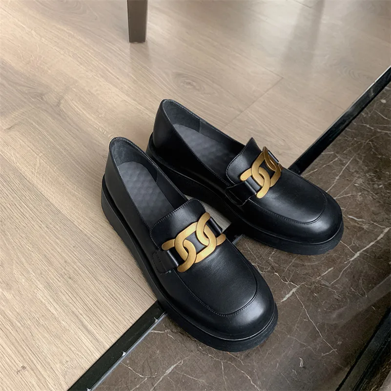 Meotina Flat Platform Shoes Woman Genuine Leather Loafers Shoes Metal Decoration Flat Shoes Ladies Footwear 2021 Spring Black 42
Meotina Flat Platform Shoes Woman Genuine Leather Loafers Shoes Metal Decoration Flat Shoes Ladies Footwear 2021 Spring Black 42