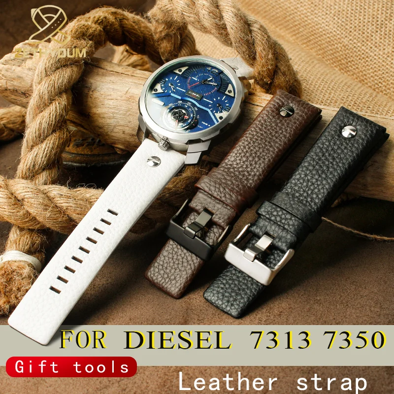 

22MM 24MM 26MM 27MM 28MM 30MM Genuine Leather Watchband for diesel watch belt DZ7257 1657 4323 4318 7313 Men and women strap