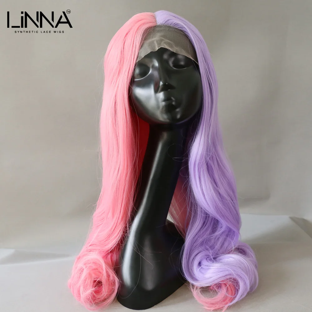 LINNA Purple Pink Synthetic Lace Front Wig 28 Inch Long Wavy Part Lace Wig For Women High Density Temperature Cosplay Wigs
LINNA Purple Pink Synthetic Lace Front Wig 28 Inch Long Wavy Part Lace Wig For Women High Density Temperature Cosplay Wigs