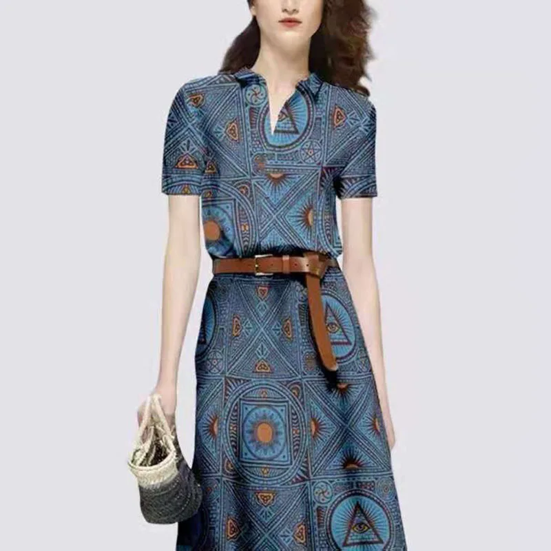 Ethnic Retro-Printed Fashion Ladies Dress, Short-Sleeved,Lapel,With BeltS-XL
Ethnic Retro-Printed Fashion Ladies Dress, Short-Sleeved,Lapel,With BeltS-XL
