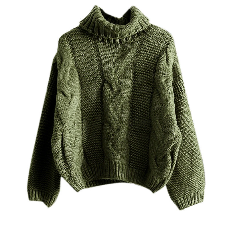 Casual Loose Women Sweaters Twist Knit Turtleneck Pullover Autumn Winter Thick Knit Sweaters For Women
Casual Loose Women Sweaters Twist Knit Turtleneck Pullover Autumn Winter Thick Knit Sweaters For Women