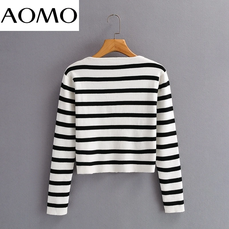 AOMO Women 2021 Fashion Striped Slim Knitted Sweater Jumper O Neck Crop Pullovers Chic Tops 8Y34A
AOMO Women 2021 Fashion Striped Slim Knitted Sweater Jumper O Neck Crop Pullovers Chic Tops 8Y34A