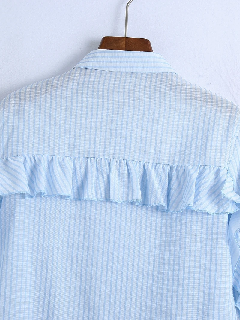 Women Ruffled Shirt Spring 2021 New Fashion Long Sleeve Floral Embroidery Preppy Girl Striped Blouse
Women Ruffled Shirt Spring 2021 New Fashion Long Sleeve Floral Embroidery Preppy Girl Striped Blouse
