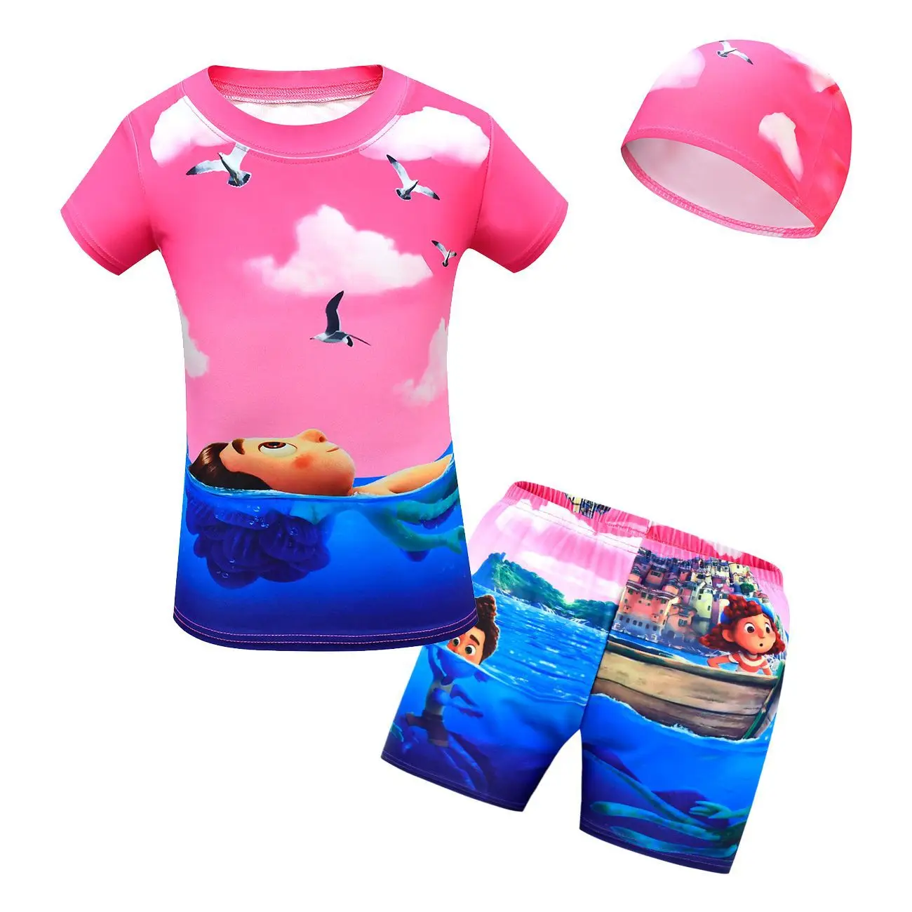 Italy Hot Movie Cartoon Luca T Shirt Children Beachwear Baby Boys Swimsuit 3 Piece Sets Toddler Girls Swim Top Shorts and Hats
Italy Hot Movie Cartoon Luca T Shirt Children Beachwear Baby Boys Swimsuit 3 Piece Sets Toddler Girls Swim Top Shorts and Hats